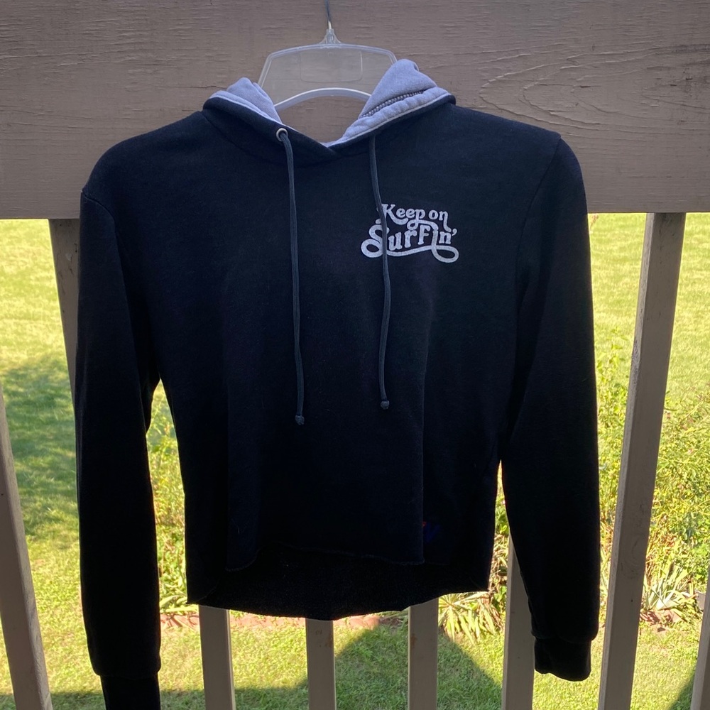 Aviator Nation black Hoodie with grey Lining